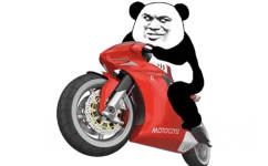 熊猫头骑摩托车表情包