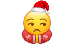 发愁小黄脸圣诞衣圣诞帽表情包 - 小黄脸圣诞衣圣诞帽表情包