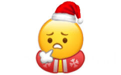 叹气小黄脸圣诞衣圣诞帽表情包 - 小黄脸圣诞衣圣诞帽表情包