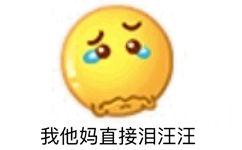 我他妈直接泪汪汪 - 小黄脸 emoji表情包