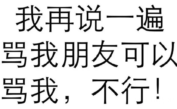 我再说一遍，骂我朋友可以，骂我，不行！ - 做人呢，最重要的是不能让别人开心（纯文字表情系列）