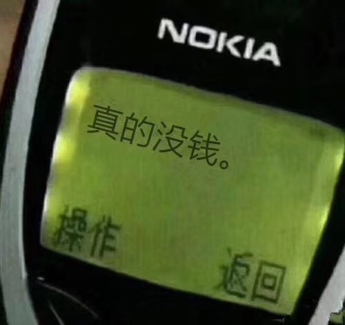 真的没钱（NOKIA短信界面）