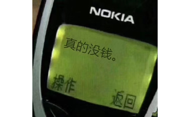 真的没钱（NOKIA短信界面）