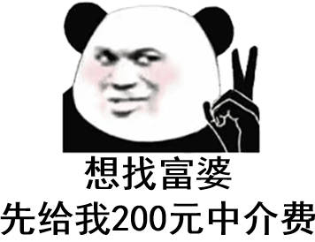 想找富婆先给我200元中介费(熊猫头表情包)