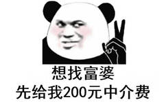 想找富婆先给我200元中介费(熊猫头表情包)