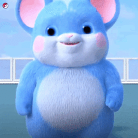蓝色小卷鼠 - 蓝粉小卷鼠动图表情包