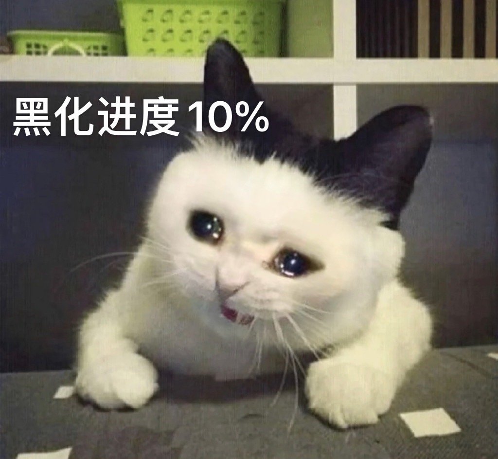 黑化进度10%(流泪猫猫头表情包)