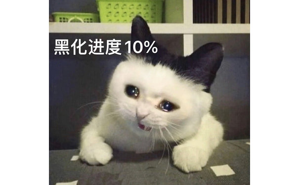 黑化进度10%(流泪猫猫头表情包)