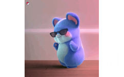 蓝色小卷鼠GIF - 蓝粉小卷鼠动图表情包