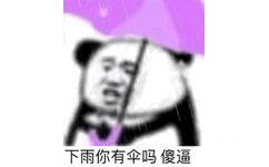 下雨你有伞吗 傻逼（熊猫头动态表情包）