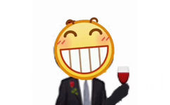 emoji 笑脸喝红酒