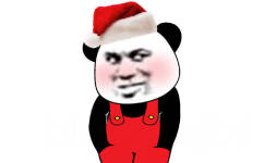 熊猫头戴圣诞帽表情包