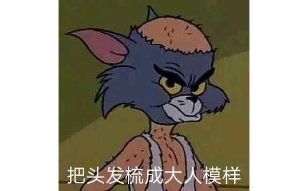 把头发梳成大人模样（秃顶 猫和老鼠）