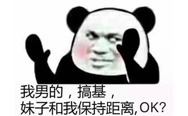 我男的，搞基，妹子和我保持距离，ok? - 一组沙雕熊猫表情包