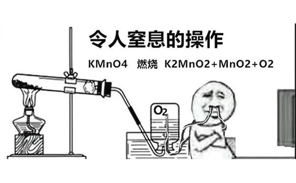 令人窒息的操作KMn04燃烧K2Mn02+Mn02+02(吸氧气)