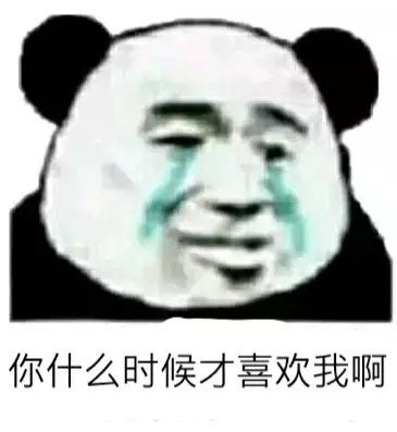 你什么时候才喜欢我啊（熊猫头）