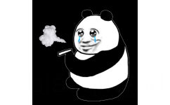 流泪熊猫头抽烟 GIF 动图
