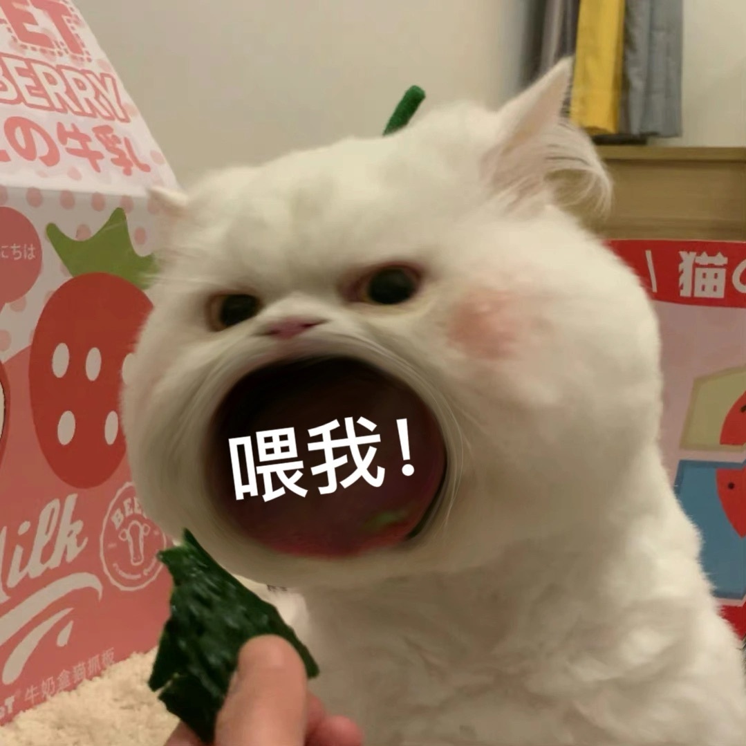 0牛乳猫喂我!牛奶盒抓板 - 大嘴猫猫咪表情包