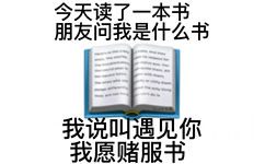 今天读了一本书朋友问我是什么书倍心小云我说叫遇见你我愿赌服书 - 土味情话表情包