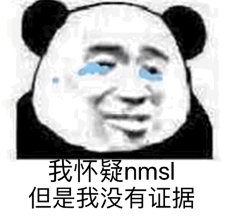 我怀疑 nmsl 但是我没有证据（熊猫头）