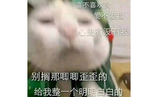 喜不喜欢我爱不爱我心里有没有我别搁那唧唧歪歪的给我整一个明明白白的