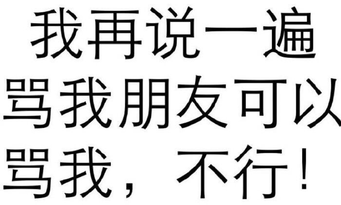 我再说一遍，骂我朋友可以！骂我，不行！ - 斗图方式有很多，个人独爱纯文字