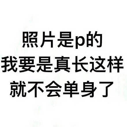 照片是p的我要是真长这样就不会单身了 - 纯文字表情包精选