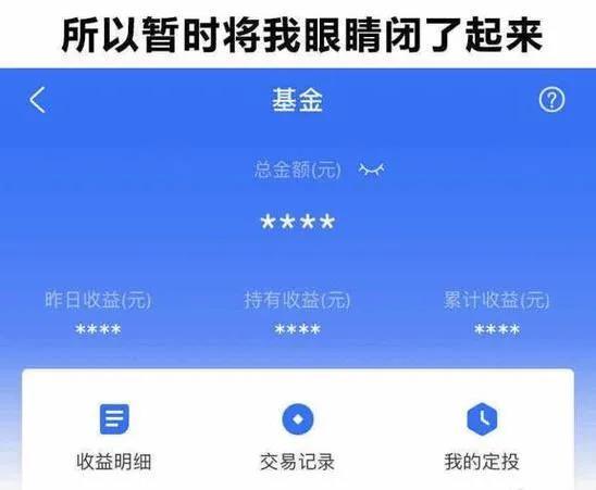 所以暂时我将眼睛闭了起来（支付宝基金表情包）