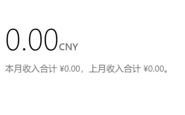 0.00NY 本月收入合计￥0.00,上月收入合计￥0.00