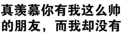 真羡慕你有我这么帅的朋友，而我却没有 - 纯文字表情包