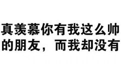 真羡慕你有我这么帅的朋友，而我却没有 - 纯文字表情包