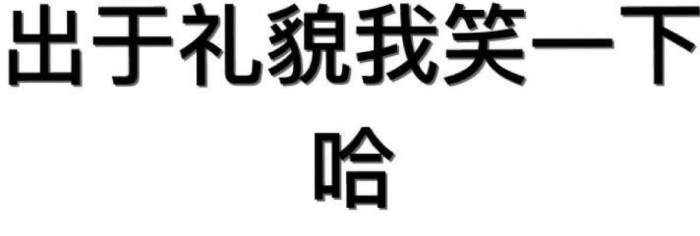 出于礼貌我笑一下哈 - 一组纯文字斗图表情包