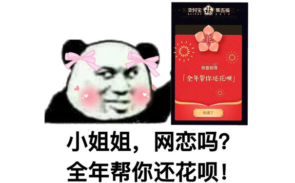 小姐姐，网恋吗？全年帮你还花呗！