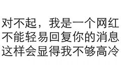 对不起，我是一个网红，不能轻易回复你的消息，这样会显得我不够高冷 - 斗图方式有很多，个人独爱纯文字