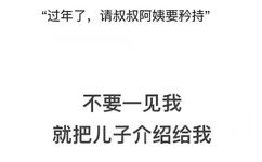 “过年了,请叔叔阿姨要矜持”不要一见我就把儿子介绍给我