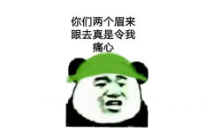 熊猫头绿帽子：你们两个眉来眼去真是令我痛心