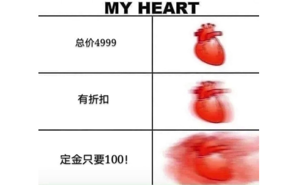 MY HEART 总价4999有折扣定金只要100
