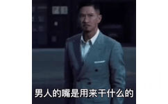 男人的嘴是用来干什么的  是用来哄媳妇的  我说的 - 张家辉扫毒 GIF 动图表情包