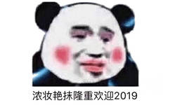 浓抹艳妆隆重欢迎2019 - 熊猫头2019年新年表情包