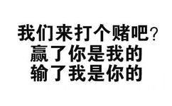 我们来打个赌吧？赢了你是我的 输了我是你的 - 纯文字表情包