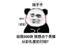 揣手手(期待)(紧脏)给我500块我想点个男模从彩礼里扣行吗?(熊猫头表情包)