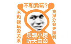 不和我玩?不和我玩没关系乐观小橙我掉分会更顺利听天由命 - 乐观小橙表情包（ Cr: 猪曼）