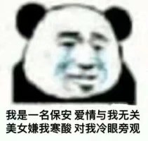 我是一名保安爱情与我无关美女嫌我寒酸对我冷眼旁观(熊猫头表情包)