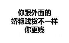 你跟外面的妖艳贱货不一样，你更贱 - 文字表情，简单粗暴