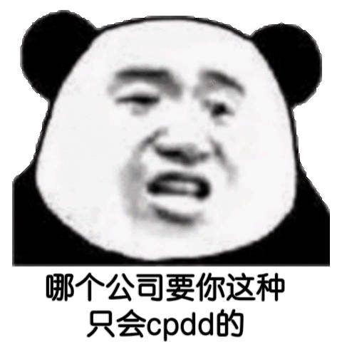 哪个公司要你这种只会cpdd的(熊猫头表情包)