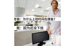 老板：为什么上班时间在摸鱼？我：因为还没下班