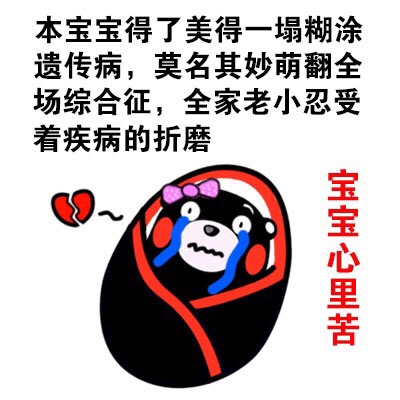 本宝宝得了美的一塌糊涂遗传病，莫名其妙萌翻全场综合症，全家老小忍受着疾病的折磨 - 本宝宝是全宇宙最可爱的 熊本熊表情包