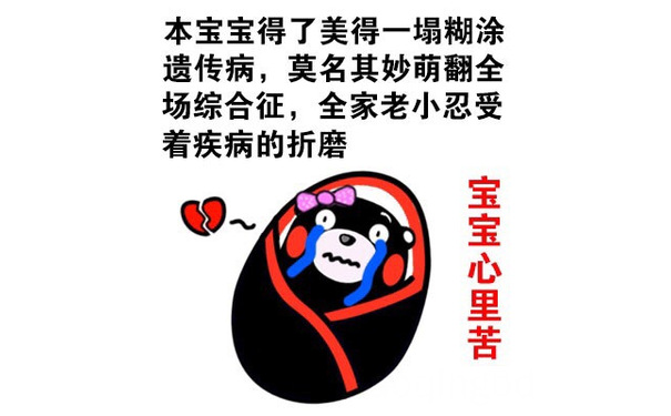 本宝宝得了美的一塌糊涂遗传病，莫名其妙萌翻全场综合症，全家老小忍受着疾病的折磨 - 本宝宝是全宇宙最可爱的 熊本熊表情包