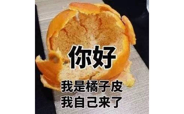 你好，我是橘子皮，我自己来了