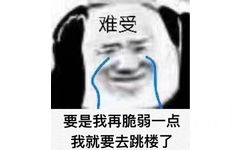 难受 要是我再脆弱一点我就要去跳楼了